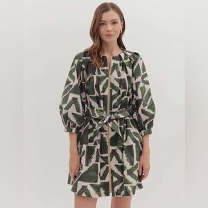 Green Printed Dress *NWOT*